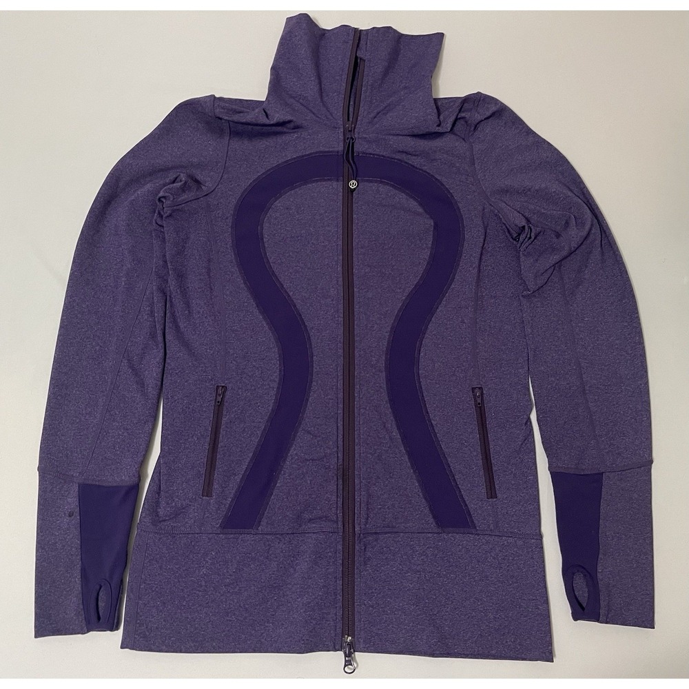Lululemon In Stride Jacket Womens Size 6 Purple Heathered Full Zip‎ Athletic